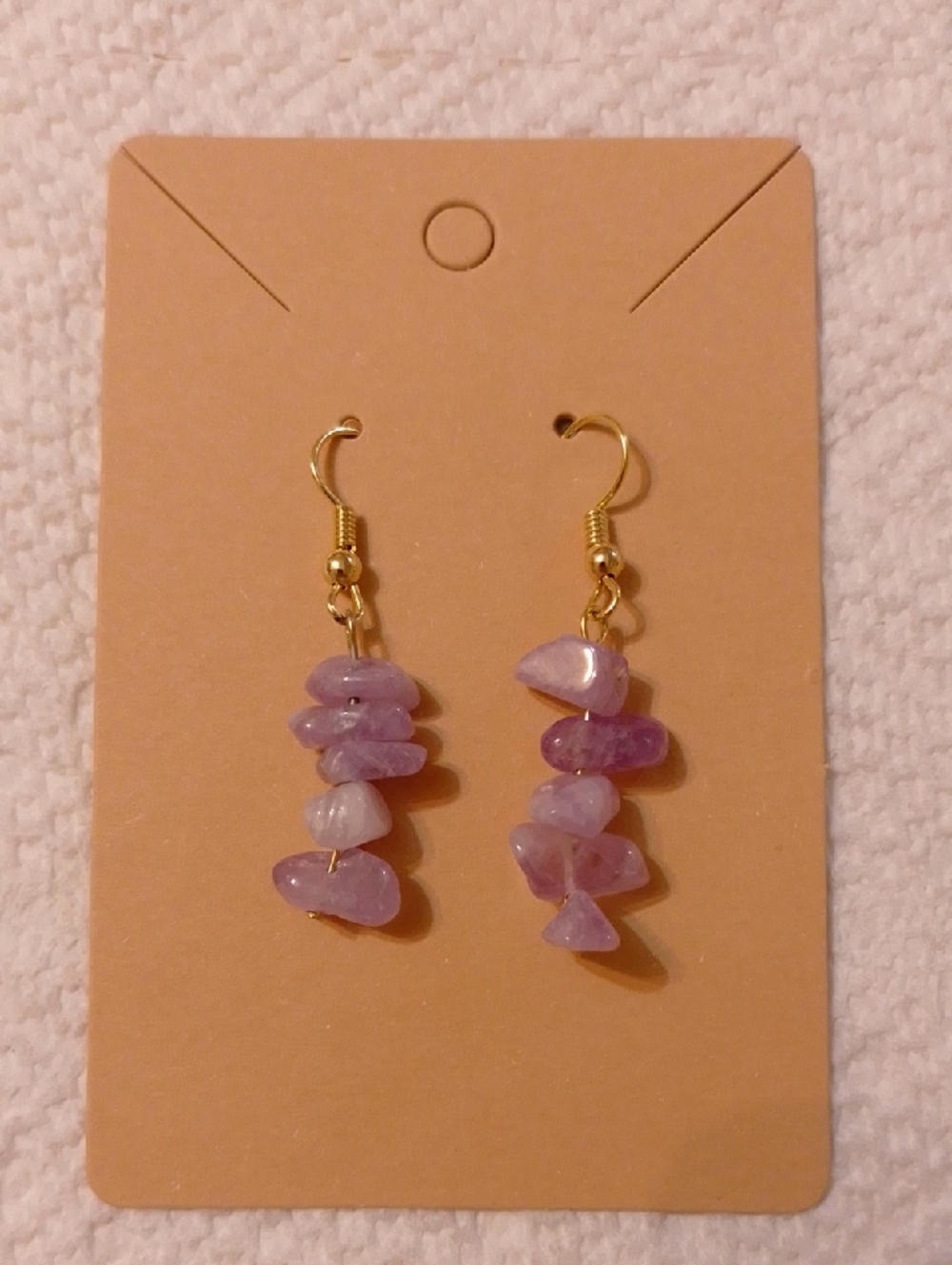 *3/$20* New Amethyst  Semi Precious Gem Stone Dangle earrings